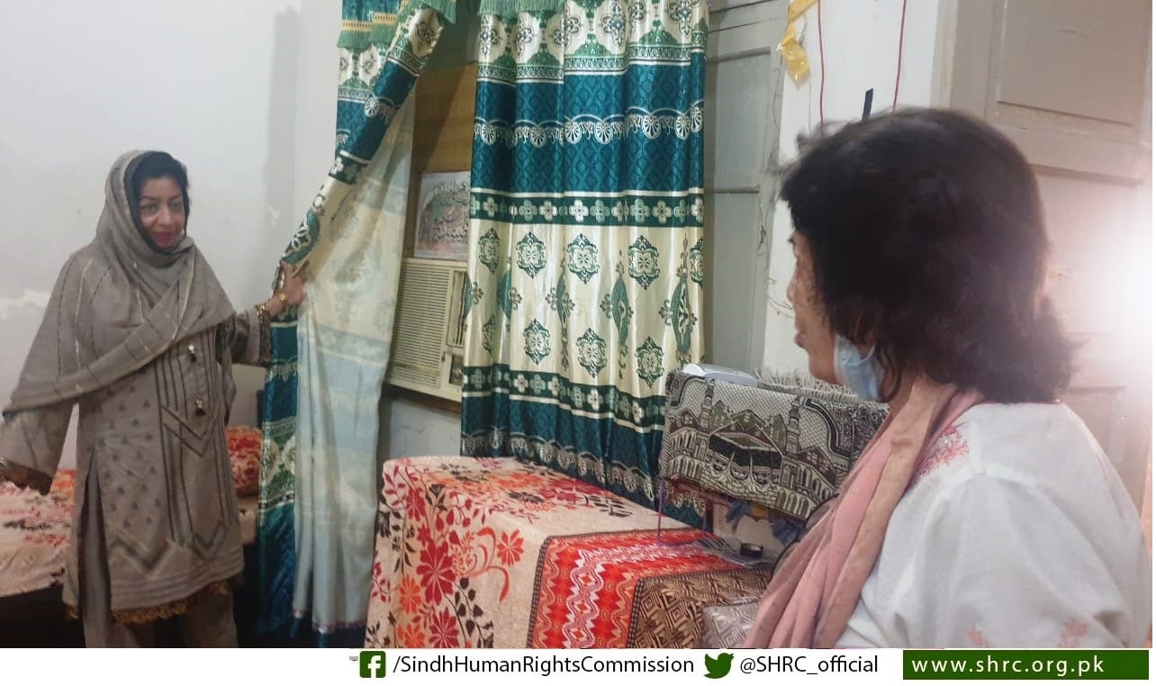 Justice (R) Majida Razvi, Chairperson, SHRC visited Dar ul Aman Larkana