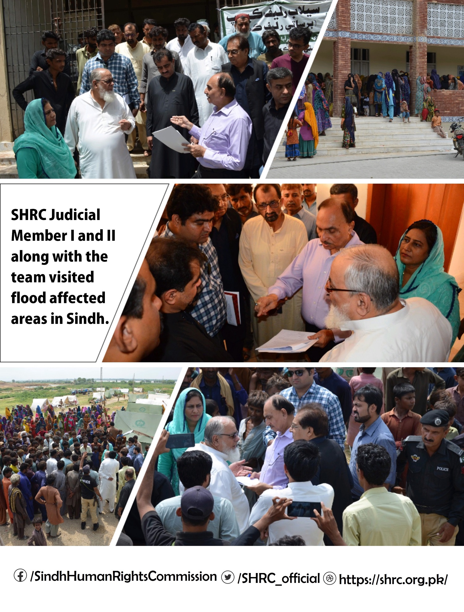 SHRC Judicial member I and II along with the team visited flood affected areas in Hyderabad, Sindh.